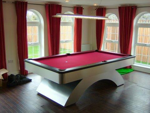 waterfall pool table aluminum black matte rails