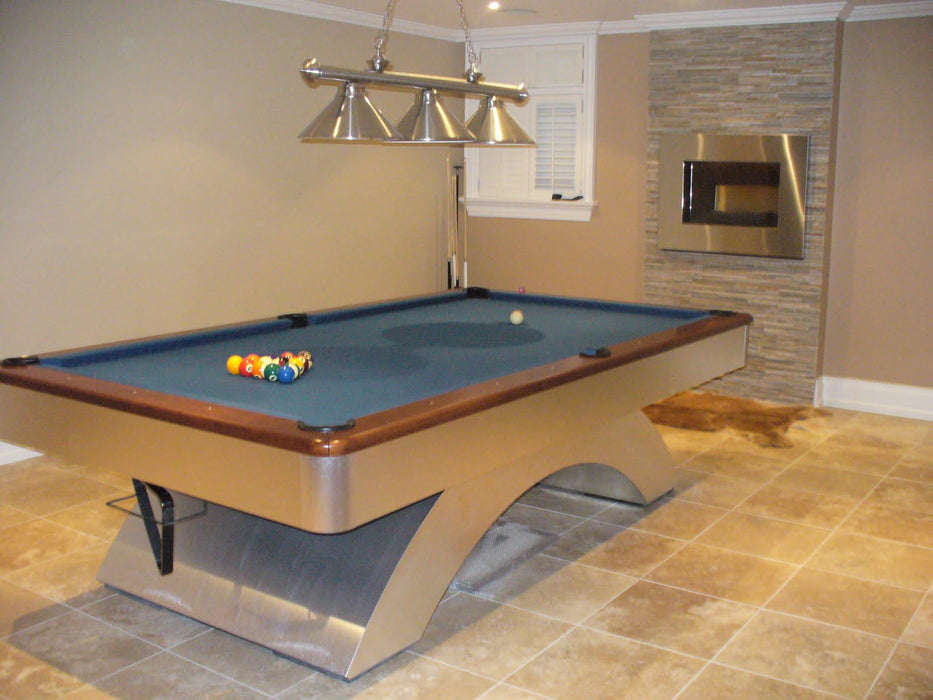 waterfall pool table home game room