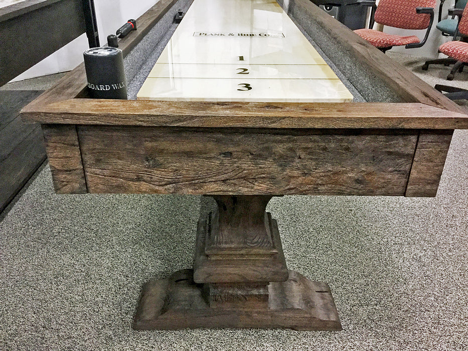 beaumont shuffleboard table end view