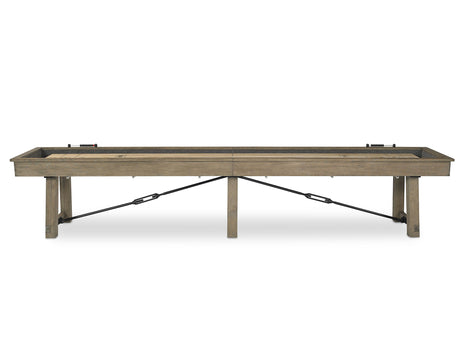 plank and hide isaac shuffleboard table side view stock