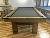 plank and hide morse pool table barnwood showroom end