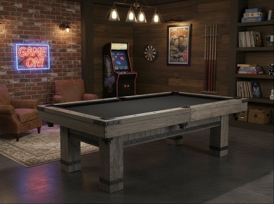 plank and hide morse pool table game room rendering