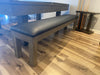 weathered grey dining storage bench