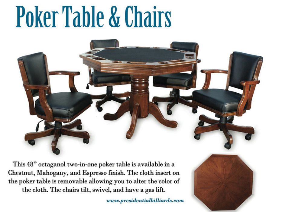 Presidential Octagonal Poker Dining Game Table