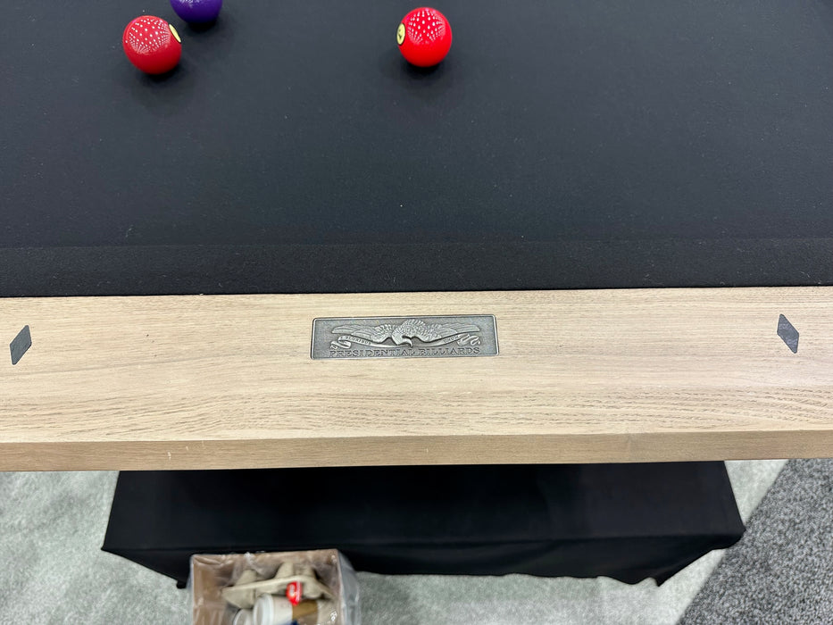 presidential lincoln pool table natural ash rail detail