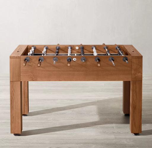 brunswick parsons outdoor teak wood foosball table side