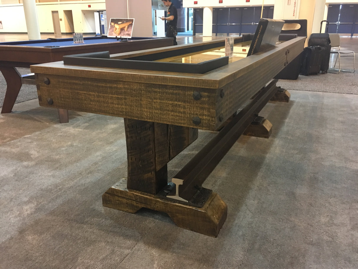 olhausen rail yard shuffleboard table end