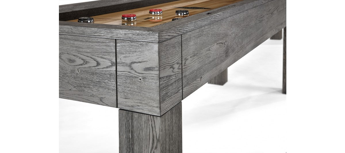 brunswick sanibel shuffleboard table rustic grey corner