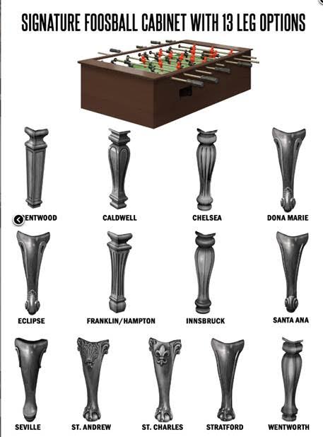 olhausen signature foosball leg options