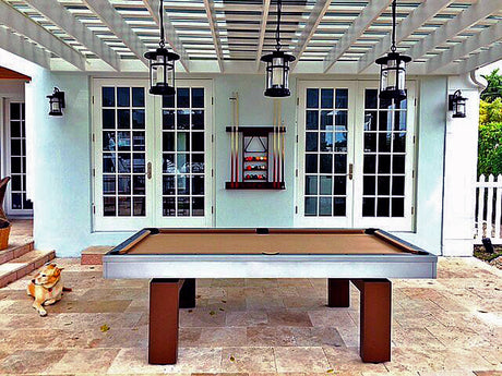South Beach outdoor pool table silver 