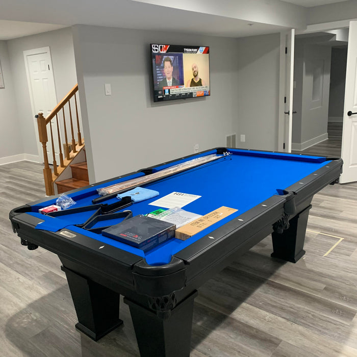 plank and hide parsons pool table euro blue cloth