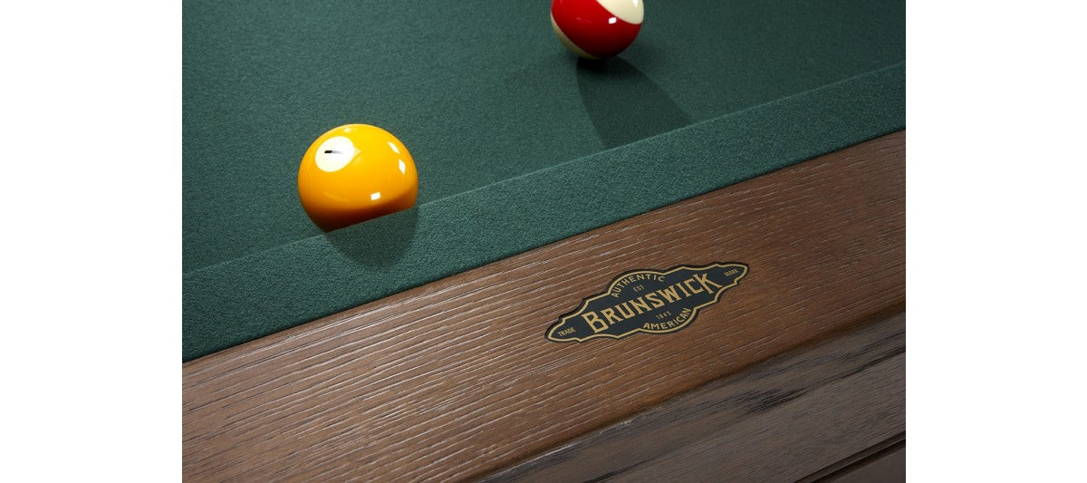 Brunswick Winfield pool table nutmeg finish logo